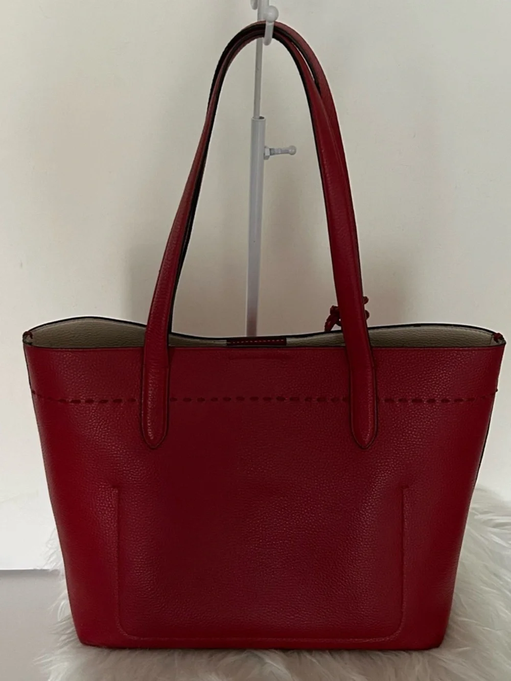 Cole Haan Red Leather Shoulder bag structured tote bag everyday